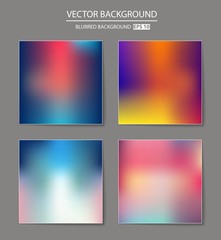 Abstract Creative concept vector multicolored blurred background set. For Web and Mobile Applications, art illustration template design, business infographic and social media, modern decoration