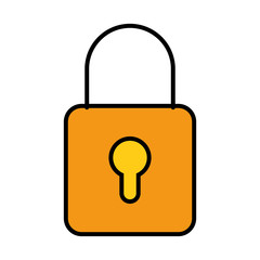 safe padlock isolated icon