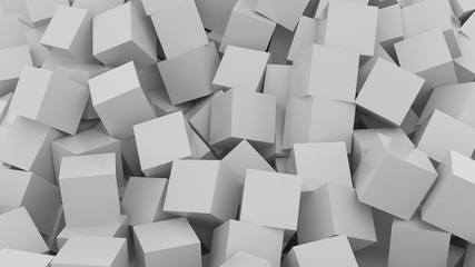 White cubes background. 3D Rendering.