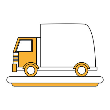 cartoon transport truck icon vector illustration graphic design