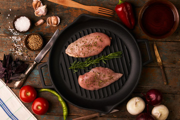 Fresh raw chicken fillet