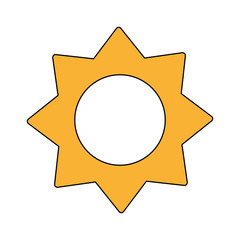 cartoon radiant summer sun icon vector illustration graphic design