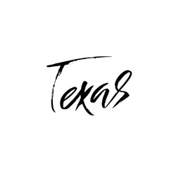 Obraz premium Texas. Modern dry brush lettering. Retro typography print. Vector handwritten inscription. USA state.