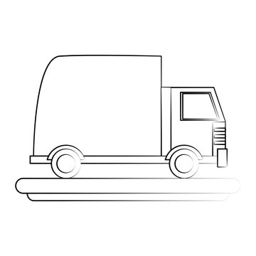 cartoon transport truck vector icon illustration graphic design