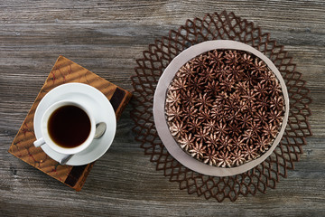Big chocolate cake torte and whipped cream