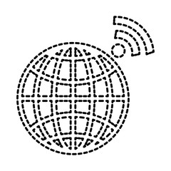 planet sphere with wifi signal