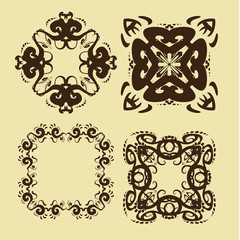 Set of page divider and design elements vector illustration.