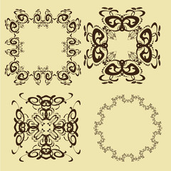 Set of page divider and design elements vector illustration.