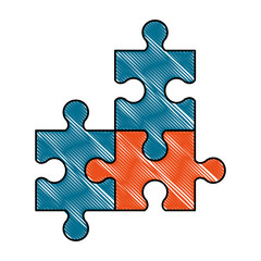 Obraz premium jigsaw puzzle pieces vector icon illustration graphic design
