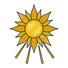cartoon radiant summer sun vector icon illustration graphic design