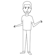 young man standing avatar character