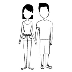 young couple standing avatars