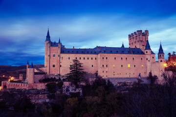  Alcazar of Segovia in november twilight