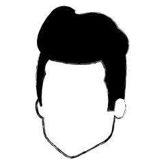 young man head avatar character vector illustration design