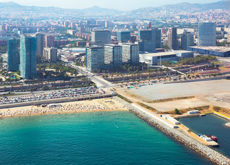 General view at Barcelona seaside