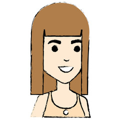 beautiful woman avatar character vector illustration design