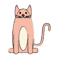 smiling pet cat vector icon illustration graphic design