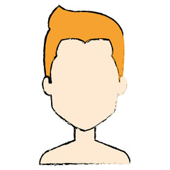 young man shirtless avatar character vector illustration design