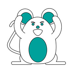 rude face mouse rodent vector icon illustration graphic design