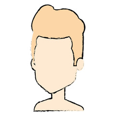 young man shirtless avatar character vector illustration design