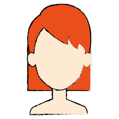 beautiful woman shirtless avatar character vector illustration design