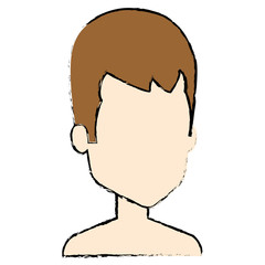 young man shirtless avatar character vector illustration design