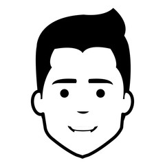 young man head avatar character vector illustration design