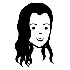 beautiful woman head avatar character vector illustration design