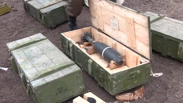 Artillery mine in a special box