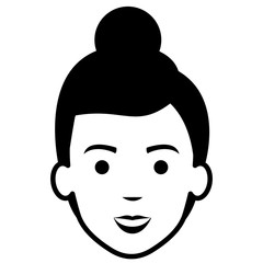 beautiful woman head avatar character vector illustration design