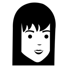 beautiful woman head avatar character vector illustration design