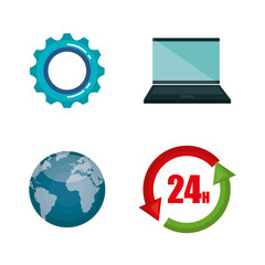 customer service set icons vector illustration design