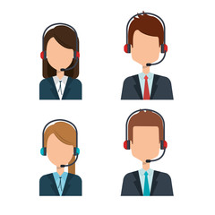 customer service agents group vector illustration design