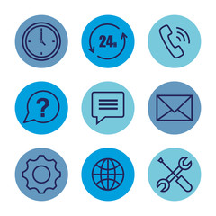 customer service set icons vector illustration design