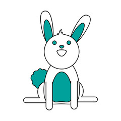 pet rabbit smiling vector icon illustration graphic design