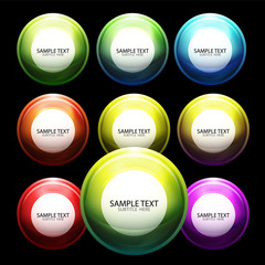 Set of hi-tech futuristic techno sphere icons and logos with message