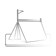 camping tent in grass vector icon illustration graphic design