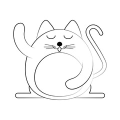 satisfied pet cat vector icon illustration graphic design
