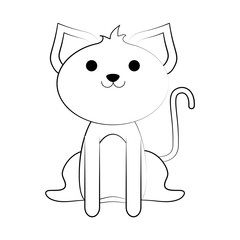smiling pet cat vector icon illustration graphic design