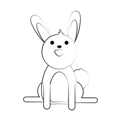 pet rabbit smiling vector icon illustration graphic design