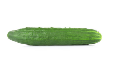 Fresh cucumber on white background
