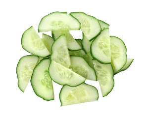Slices of fresh cucumber on white background © Africa Studio
