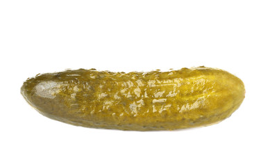 Pickled cucumber isolated on white