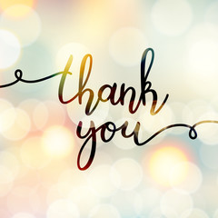 thank you lettering, vector handwritten text, card template