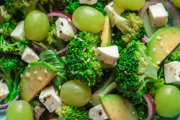 Broccoli salad, closeup