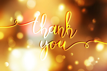 thank you lettering, vector handwritten text, card template