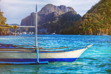 Traditional Philippines white boat