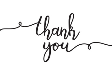 thank you lettering, vector handwritten text, card template