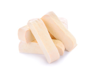 White tofu on white background