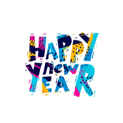 Merry Christmas and Happy New Year, lettering, color spots abstraction. Invitation, greeting card.